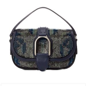Ralph Lauren Collection Wellington Beaded Satin Leather Mini Chain Bag